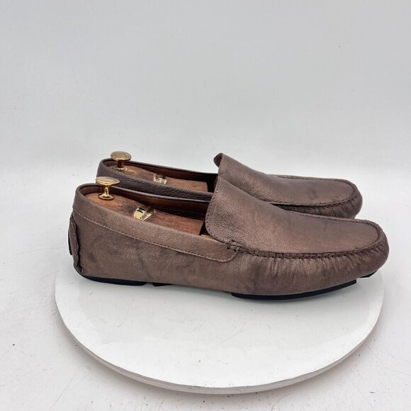 Donald J Pliner Vieto Men Size 11M Gold leather Slip On Loafer Casual Shoes main image 8